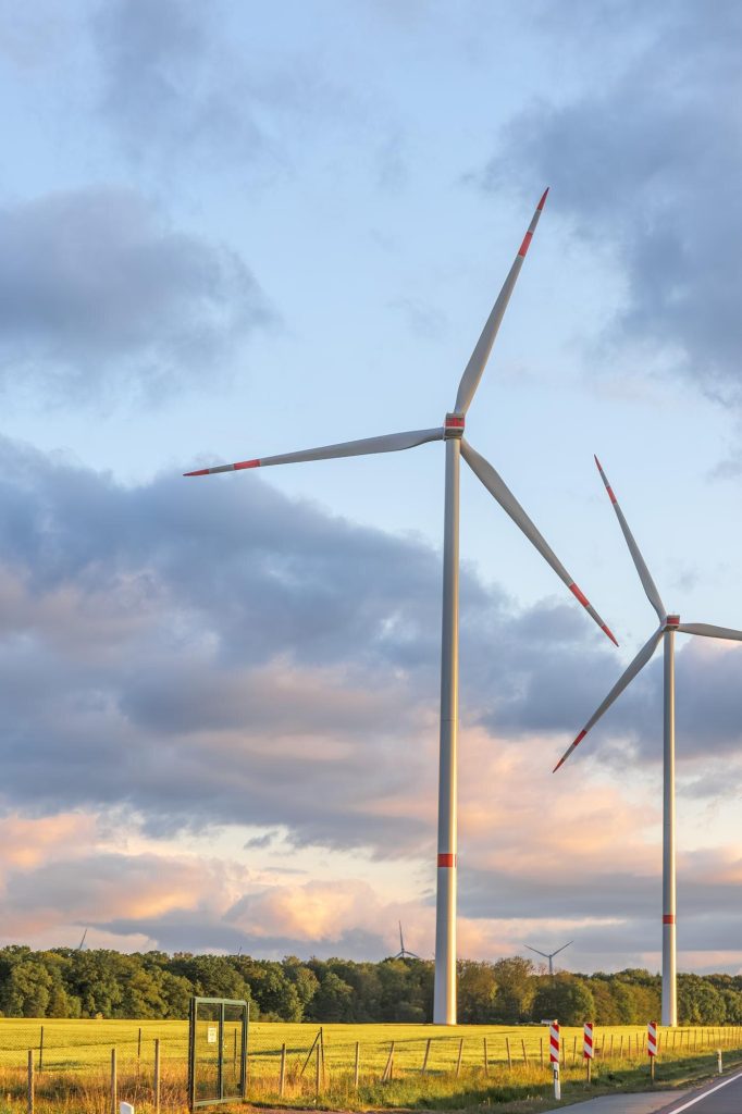 wind turbines sunset clean energy landscape field innovation 169016 68749